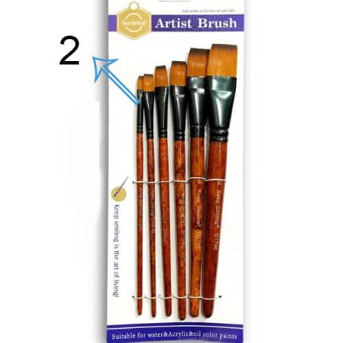 Keep Smiling Artist Flat Brush Set of 12 pc for Acrylic and Watercolor