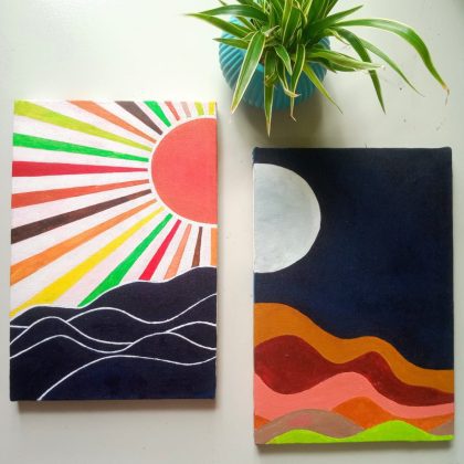 Pair of Acrylic Paintings By Dip Paul